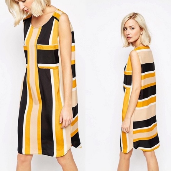 Sisley Shirt Dress in Colour Block Stripe Shirttai - Picture 2 of 8